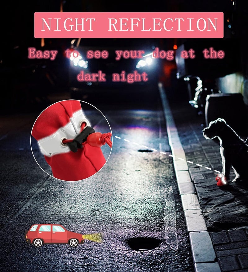 YAODHAOD Dog Shoes for Small Dogs, Puppy Dog Boots & Paw Protector for Winter Snowy Days, Anti-Slip Sole Dog Booties for Indoor Hardwood Floor 4PCS (Red,Size: 4) - Image 4